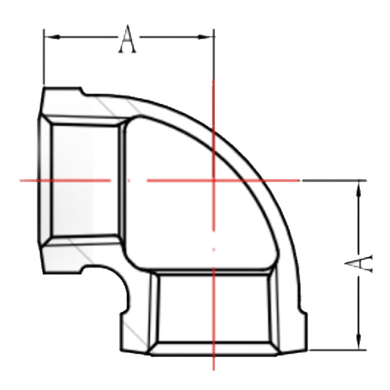 malleable iron 90° elbow-Gal