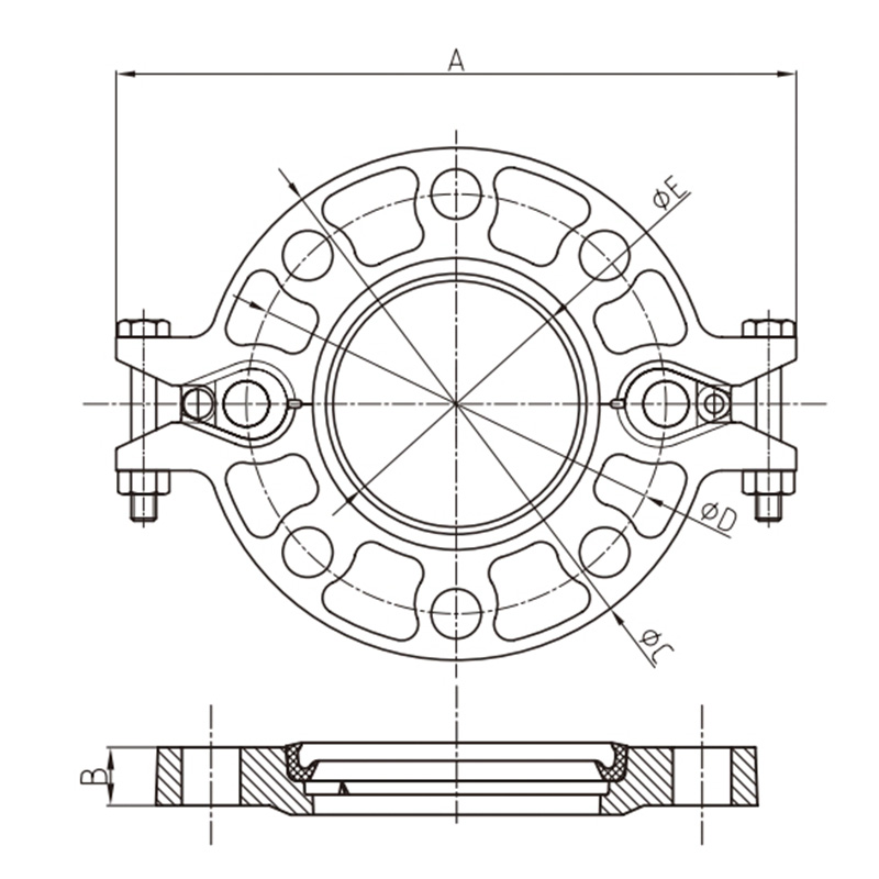 Flange ranhurado