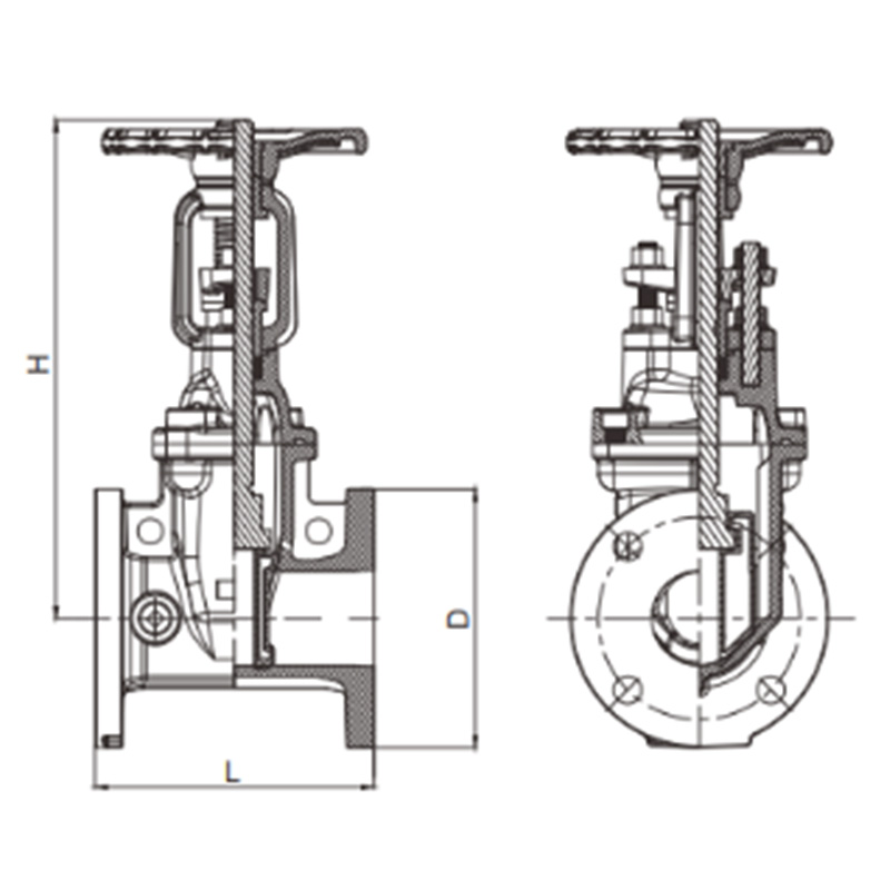 OS&Y gate valve flange ends