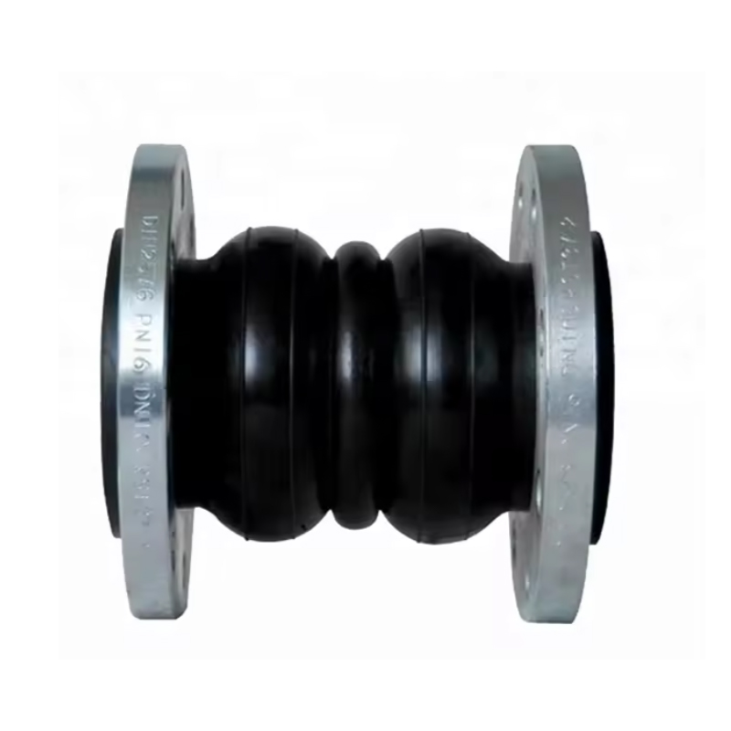 Double sphere flexible rubber expansion joint
