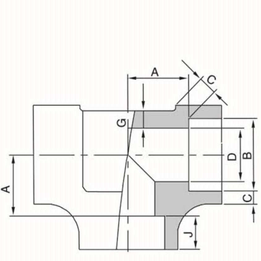 3000lb socket welded tee draw-2