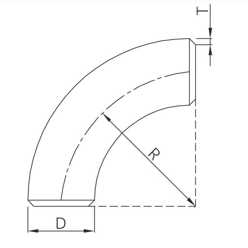 Draw2-Butt weld 90° elbow SR