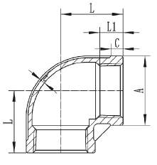 Drawing SS ELBOW 90 °