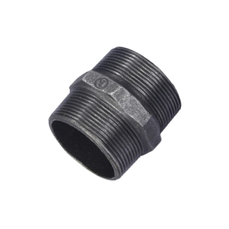 Malleable Iron Hexagon Nipple-Black