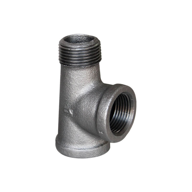 Malleable Iron Street Tee Threaded BS EN BSPT Fig 134 black