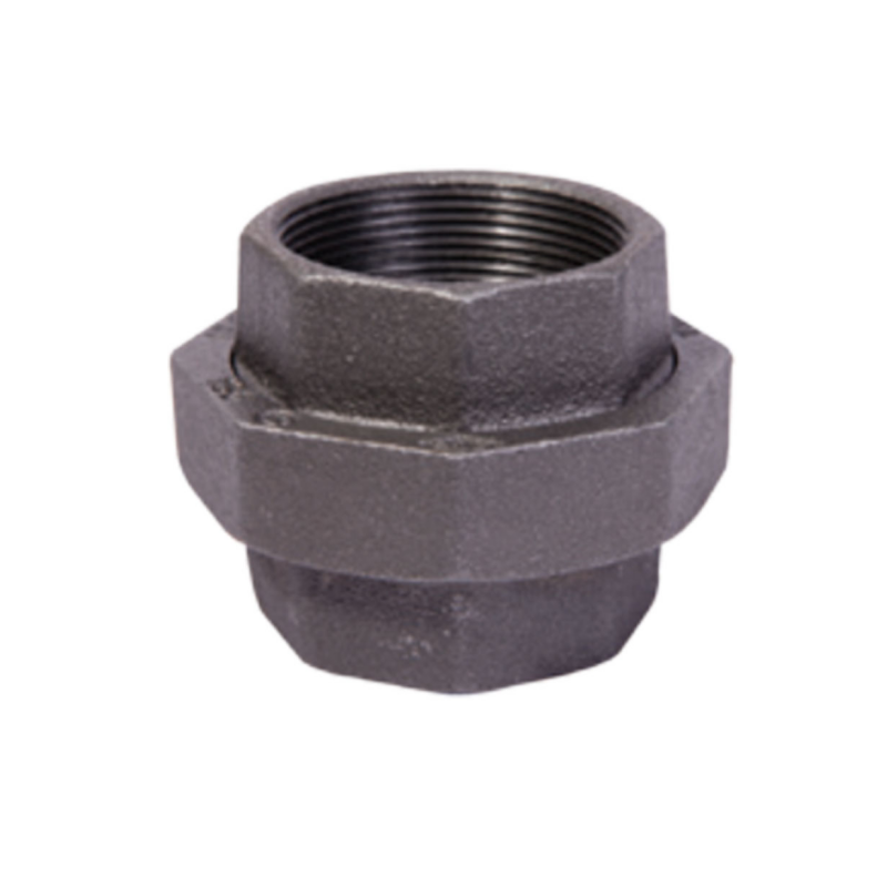 Malleable Iron Union(Brass Seat)-Black
