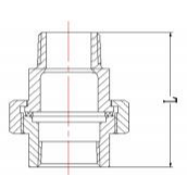 Malleable cast iron male and female brass seat union draw