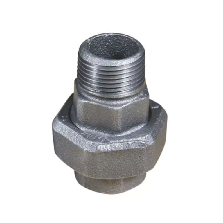 Malleable cast iron male and female taper seat union