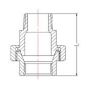 Malleable cast iron male and female taper seat union draw