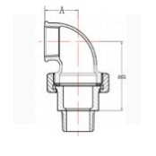 Malleable cast iron male and female union elbow draw