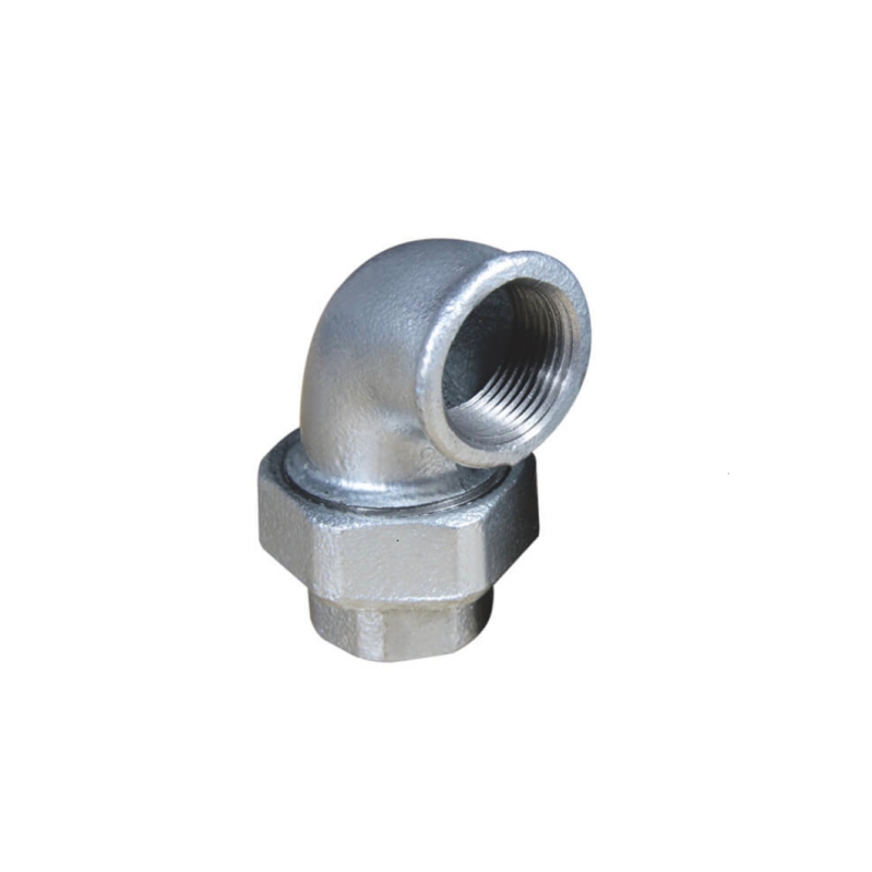 Malleable cast iron union elbow