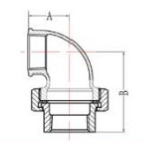Malleable cast iron union elbow draw