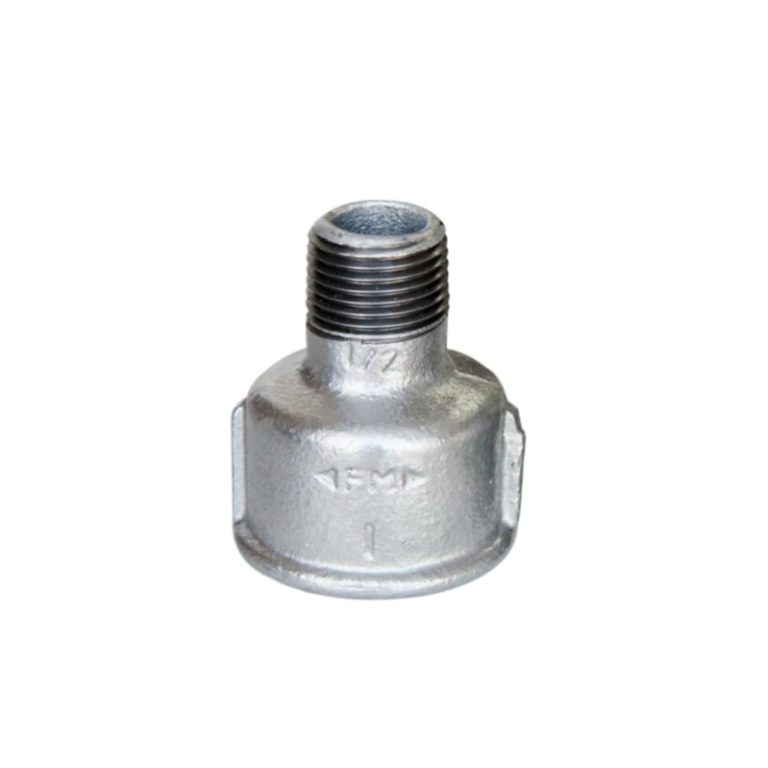 Malleable iron male and female reducing socket