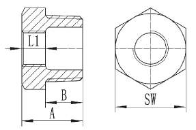 Stainless Steel Threaded Bushing drawing