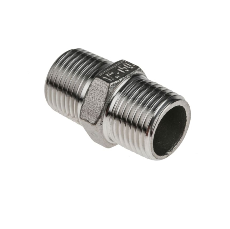 Stainless Steel Threaded Hexagon Nipple