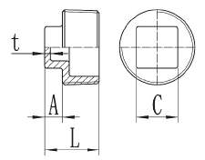 Stainless Steel Threaded Plug drawing