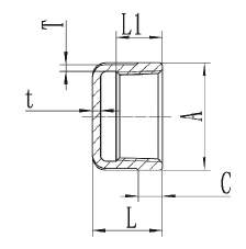 Stainless Steel Threaded Round Cap Drawing