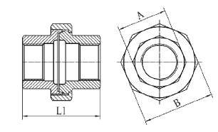 Stainless Steel Threaded Union Conical F&F DRAWING