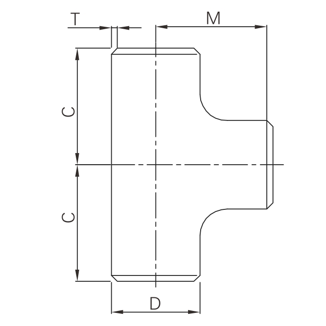 draw-1 butt weld tee