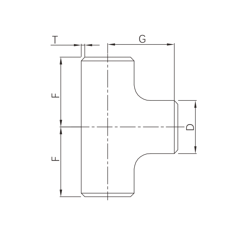 draw-2 butt weld tee