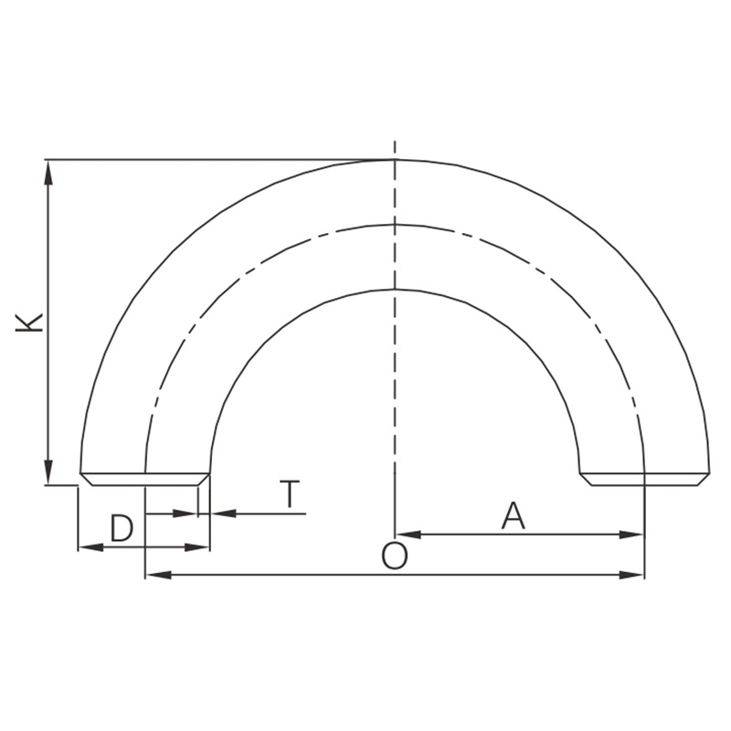 draw1- Butt weld 180° return - long radiu