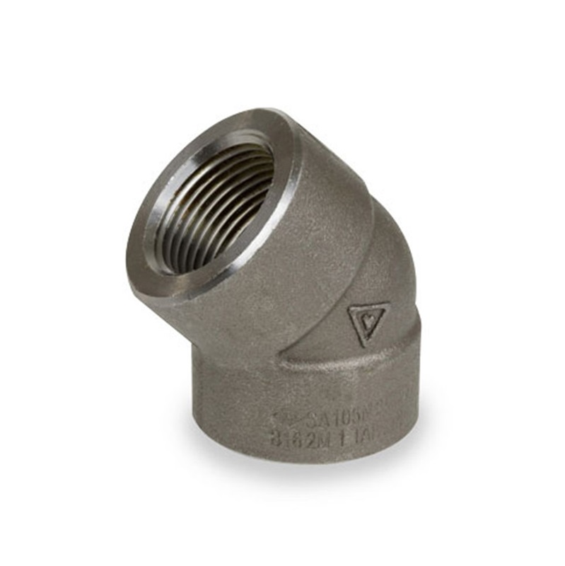 forged carbon steel 3000lb 45 degree elbows thread