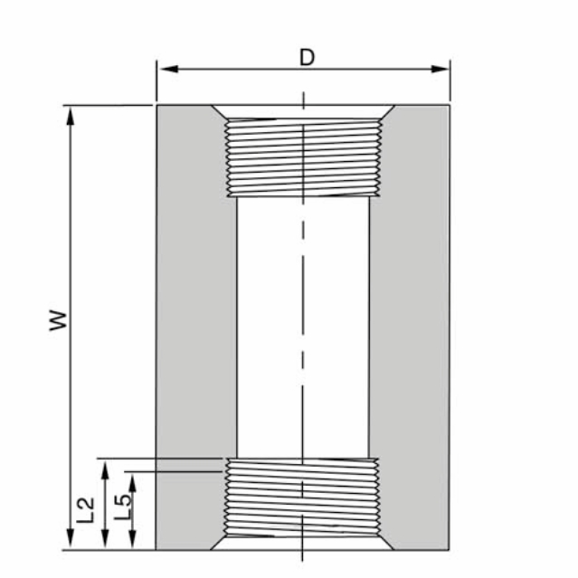forged thread coupling drawing