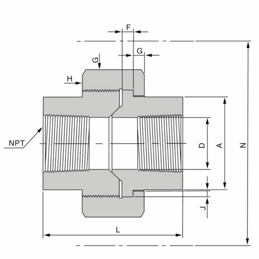 forged threaded union drawing