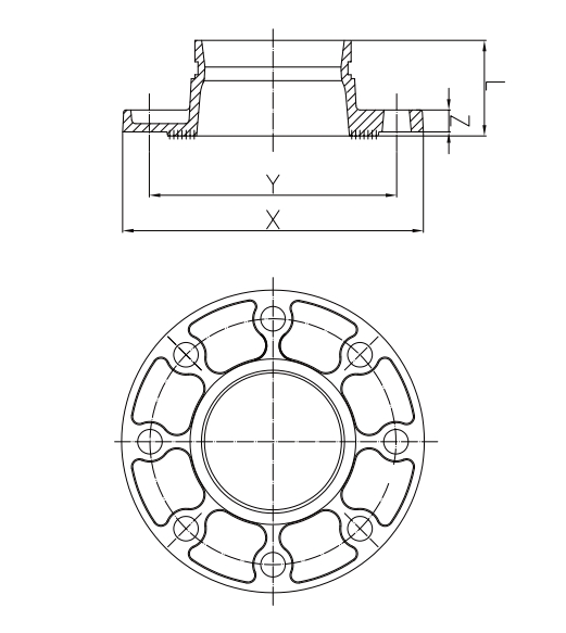 Adaptor Flange ANSI Standard Drawing