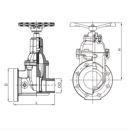 American Nrs Gate Valve Grooved X Flange