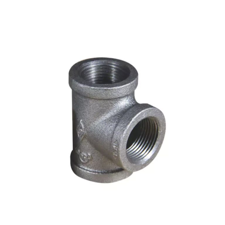 Black Malleable cast iron equal tee