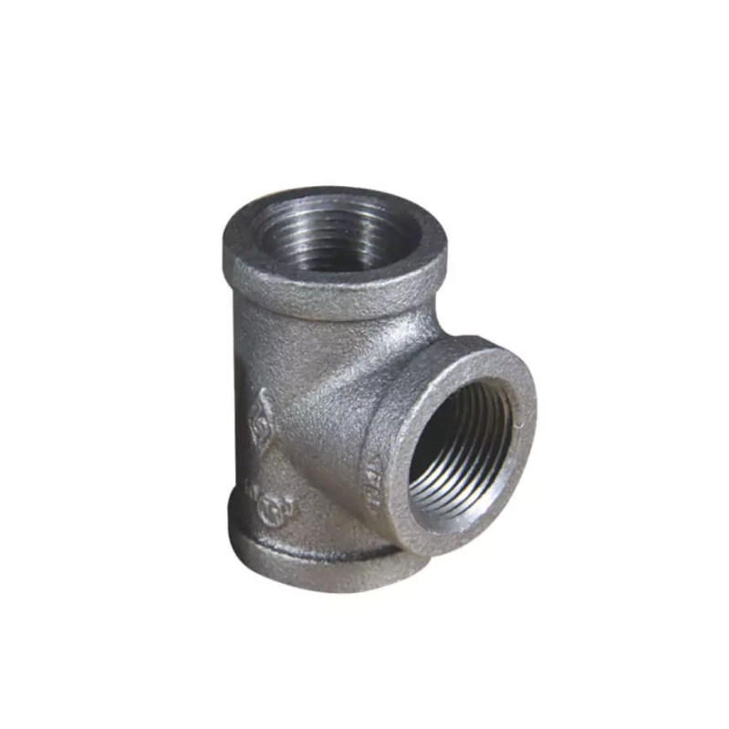 Black Malleable cast iron equal tee