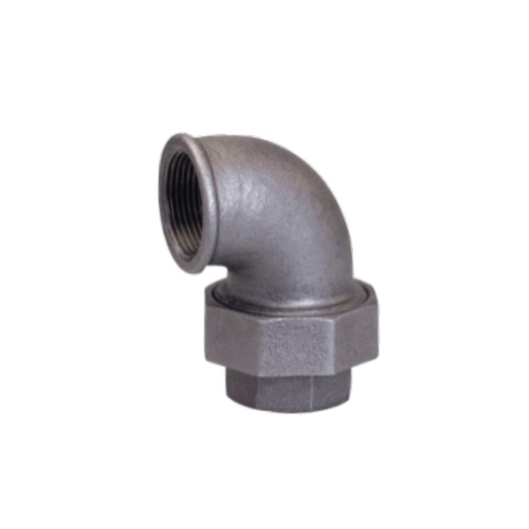 Black Malleable cast iron union elbow