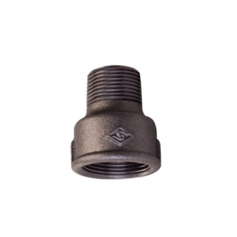 Black Malleable iron male and female reducing socket