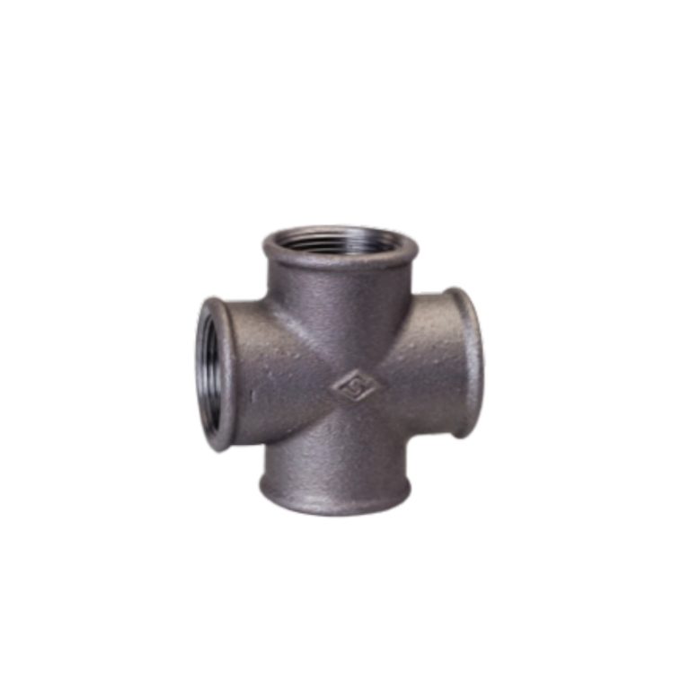 Black malleable cast iron equal cross