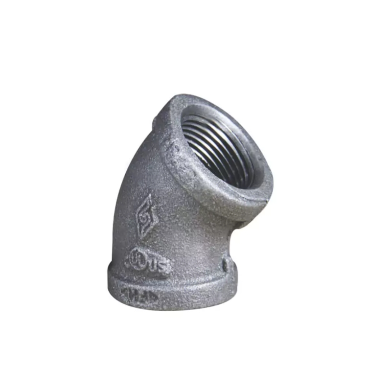 Black malleable cast iron 45 elbow