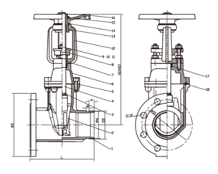 British Os&Y Gate Valve Flange X Grooved