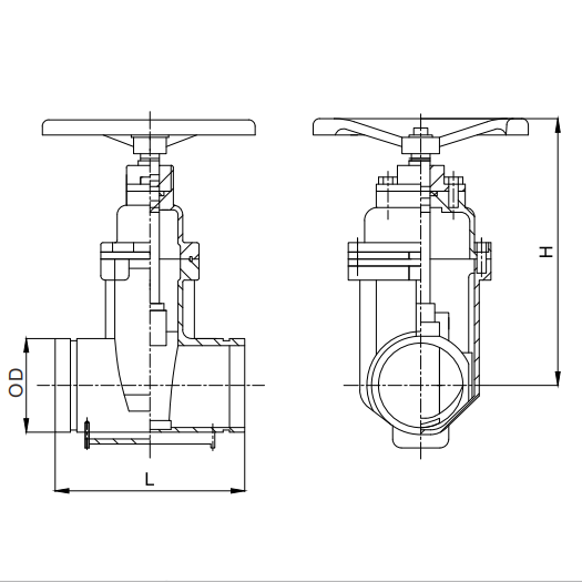 British Resilient Grooved NRS gate valve
