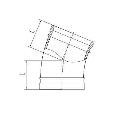 Grooved 22.5° Elbow Drawing