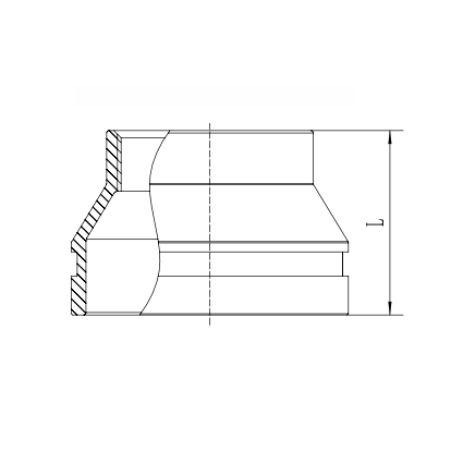 Grooved Concentric Reducer With Threaded Outlet Drawing