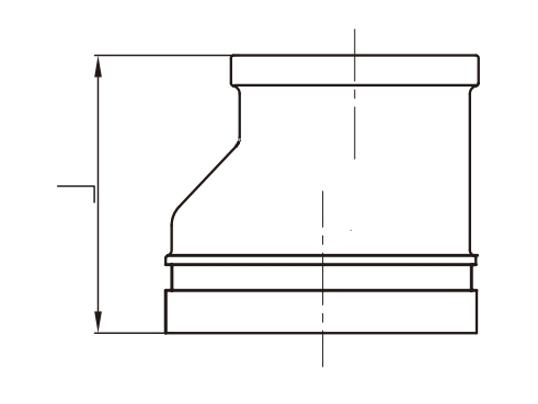 Grooved Eccentric Reducer With Threaded Outlet Drawing