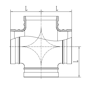 Grooved Reducing Cross Drawing
