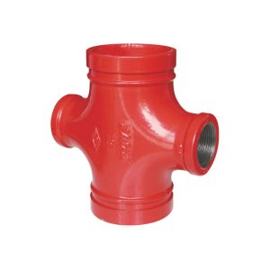 Grooved Reducing Cross With Threaded Branches