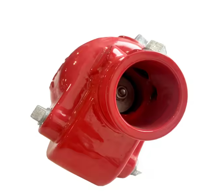 Grooved end swing check valve with resilient seat