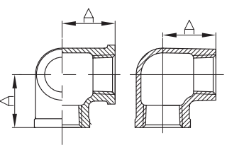 Malleable Cast Iron Side Outlet Elbow draw