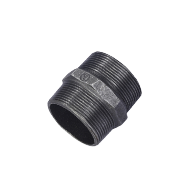 Malleable Iron Hexagon Nipple-Black