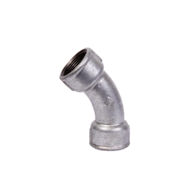 Malleable cast iron 45° long sweep bend