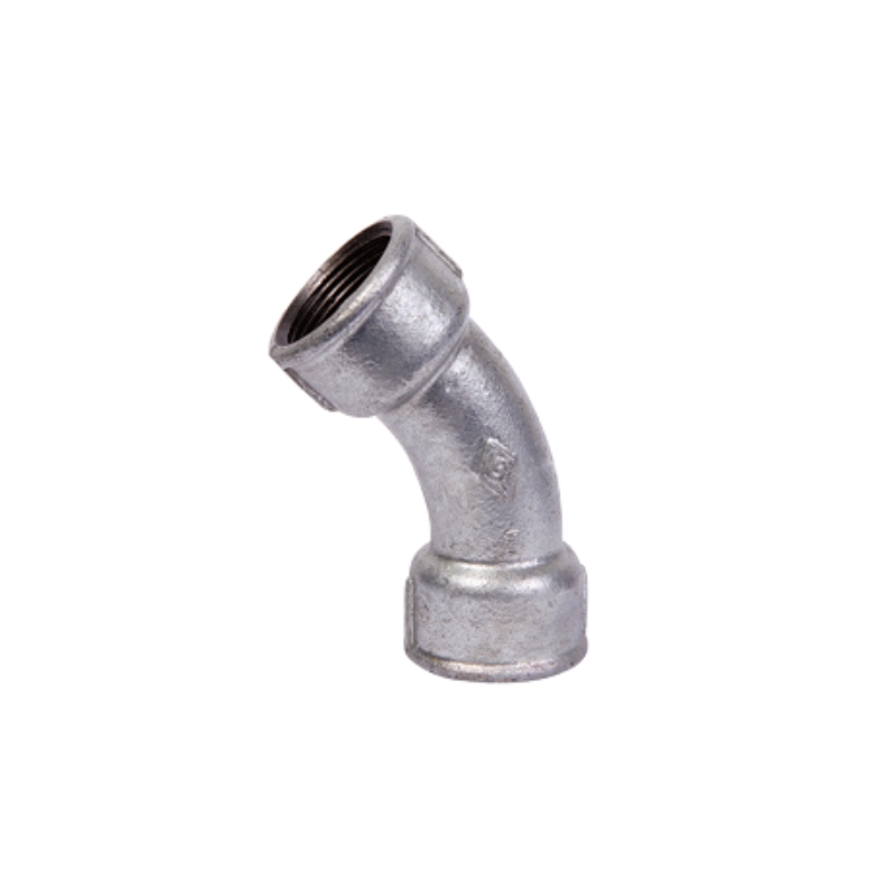 Malleable cast iron 45° long sweep bend