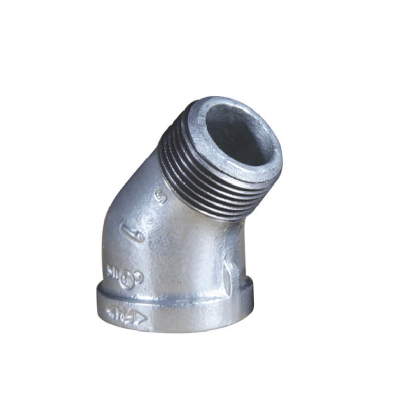 Malleable cast iron 45° street elbow