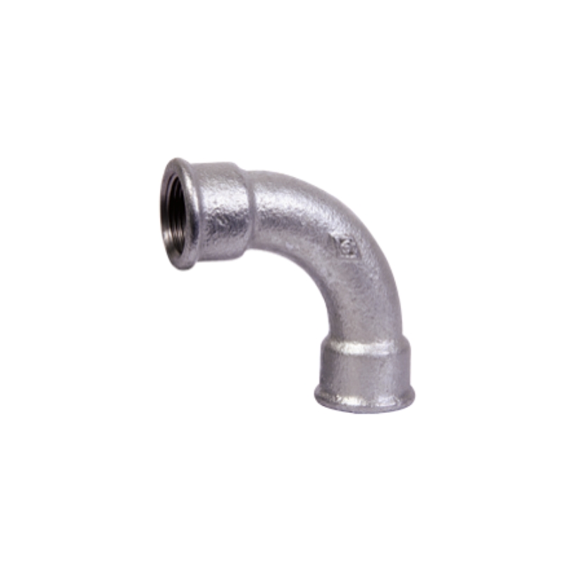 Malleable cast iron 90° long sweep bend